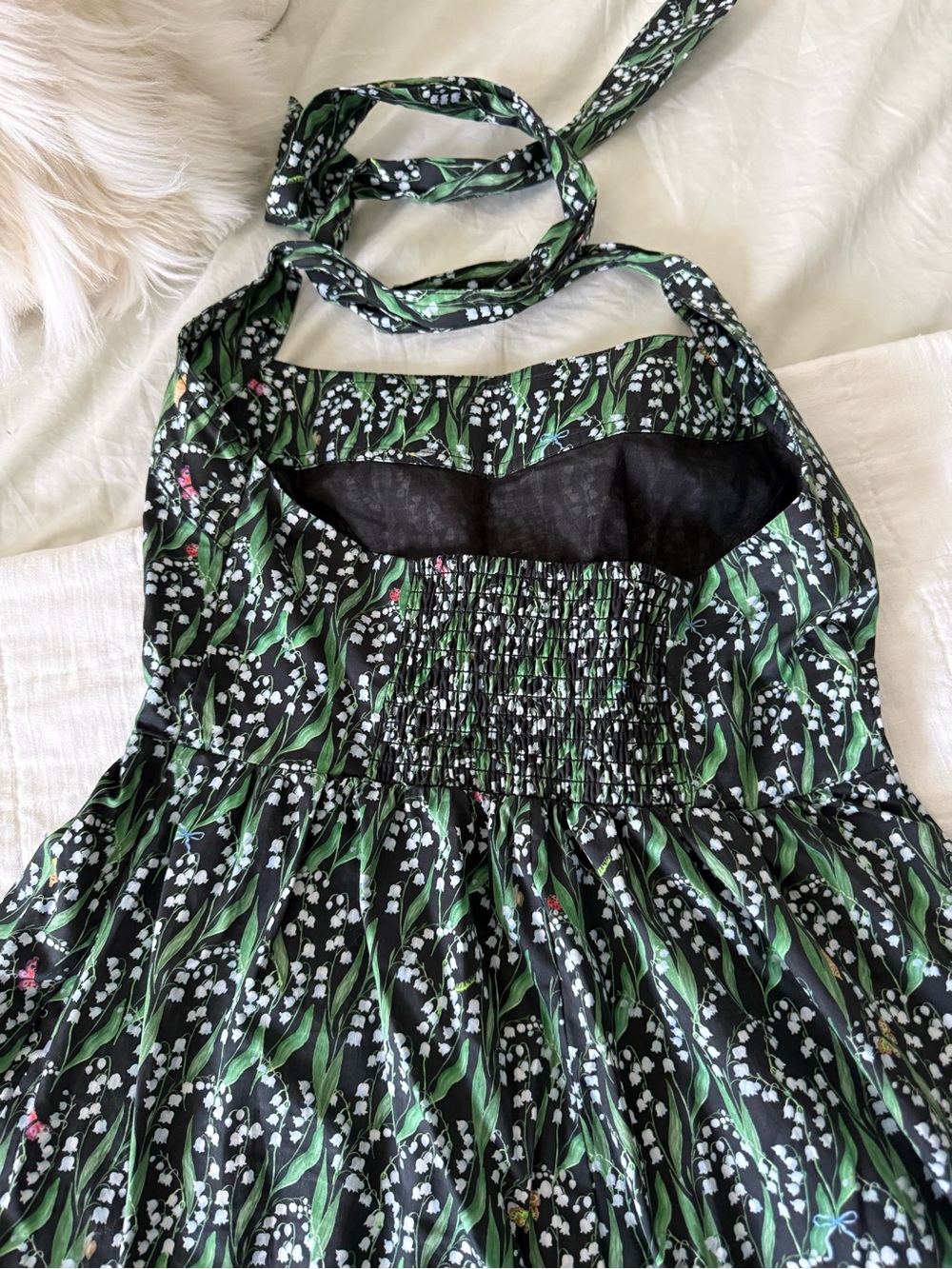 Hill House Home Fleur Midi Dress in the Lily of the Valley Black pattern - Picture 11 of 16